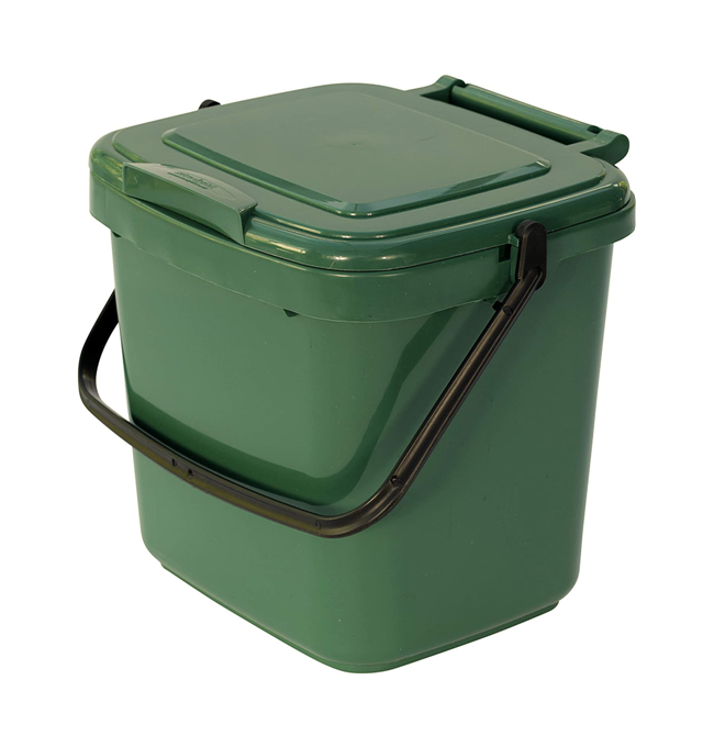 Brown With Locking Lid & 10 x 30L Bags Kerbside Caddy 23L Compost Caddy 